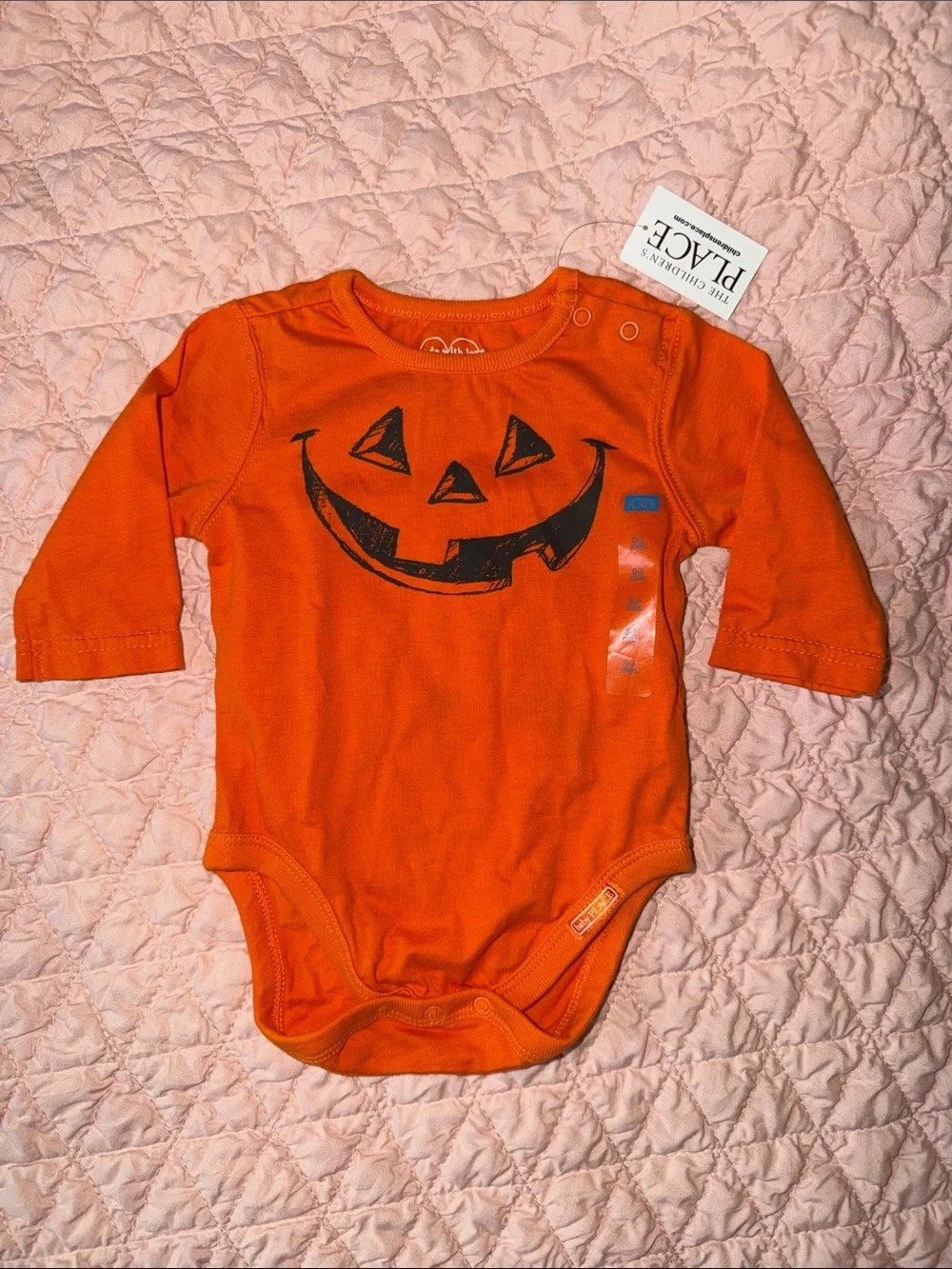 The Children’s Place Halloween Baby 🎃 NWT 0-3 months Long-sleeve Onesie Orange